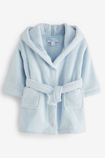 The White Company Blue Bear Ears Baby Dressing Gown