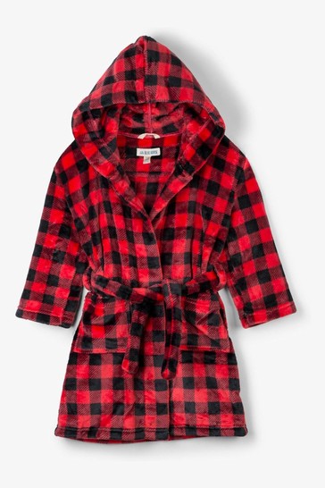 Hatley Kids Red Buffalo Plaid Fleece Christmas Robe