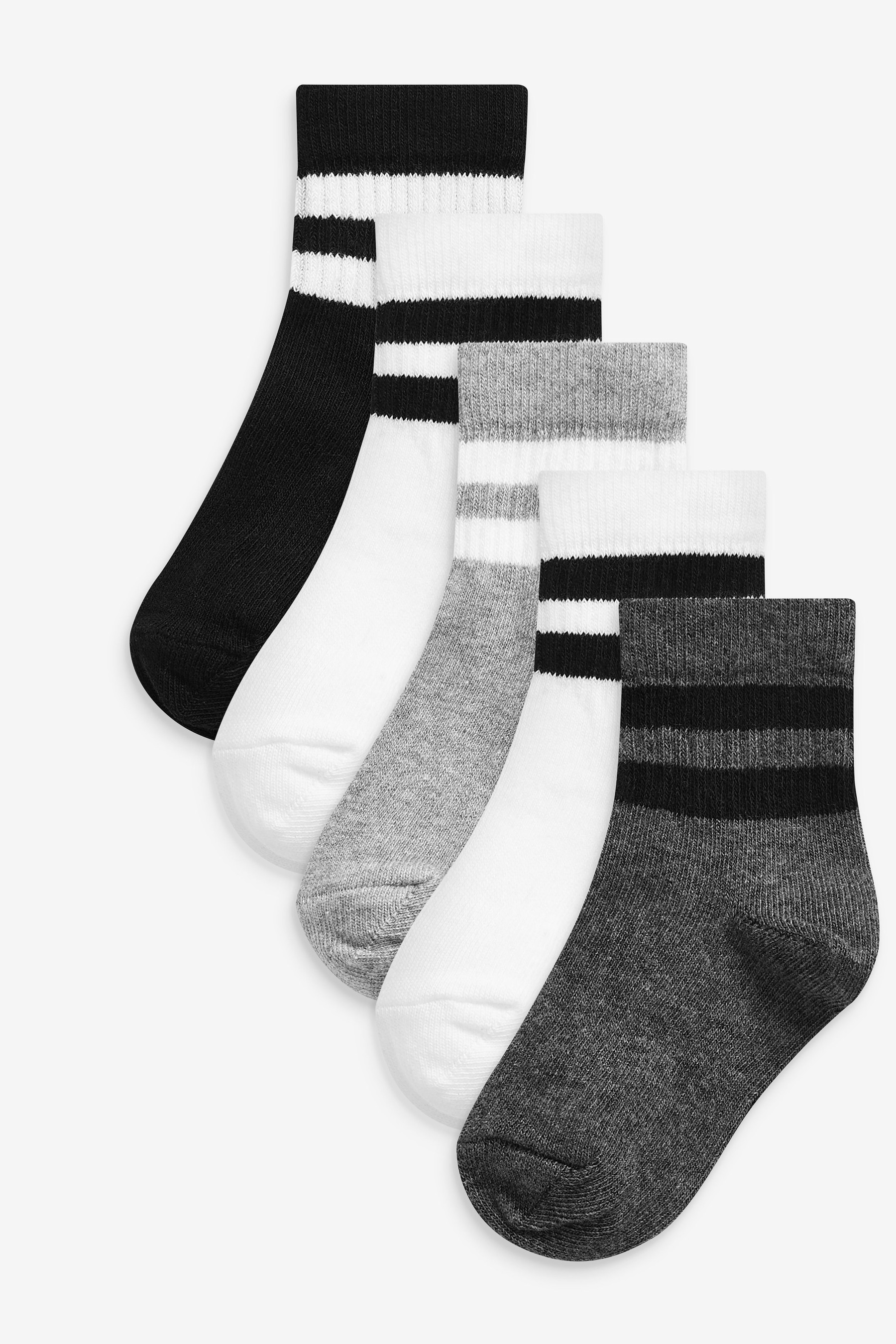 5 Pack Cotton Rich Ribbed Socks