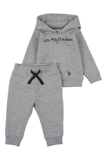 U.S. Polo Assn. Grey Sport Over The Head Hoodie And Joggers Set