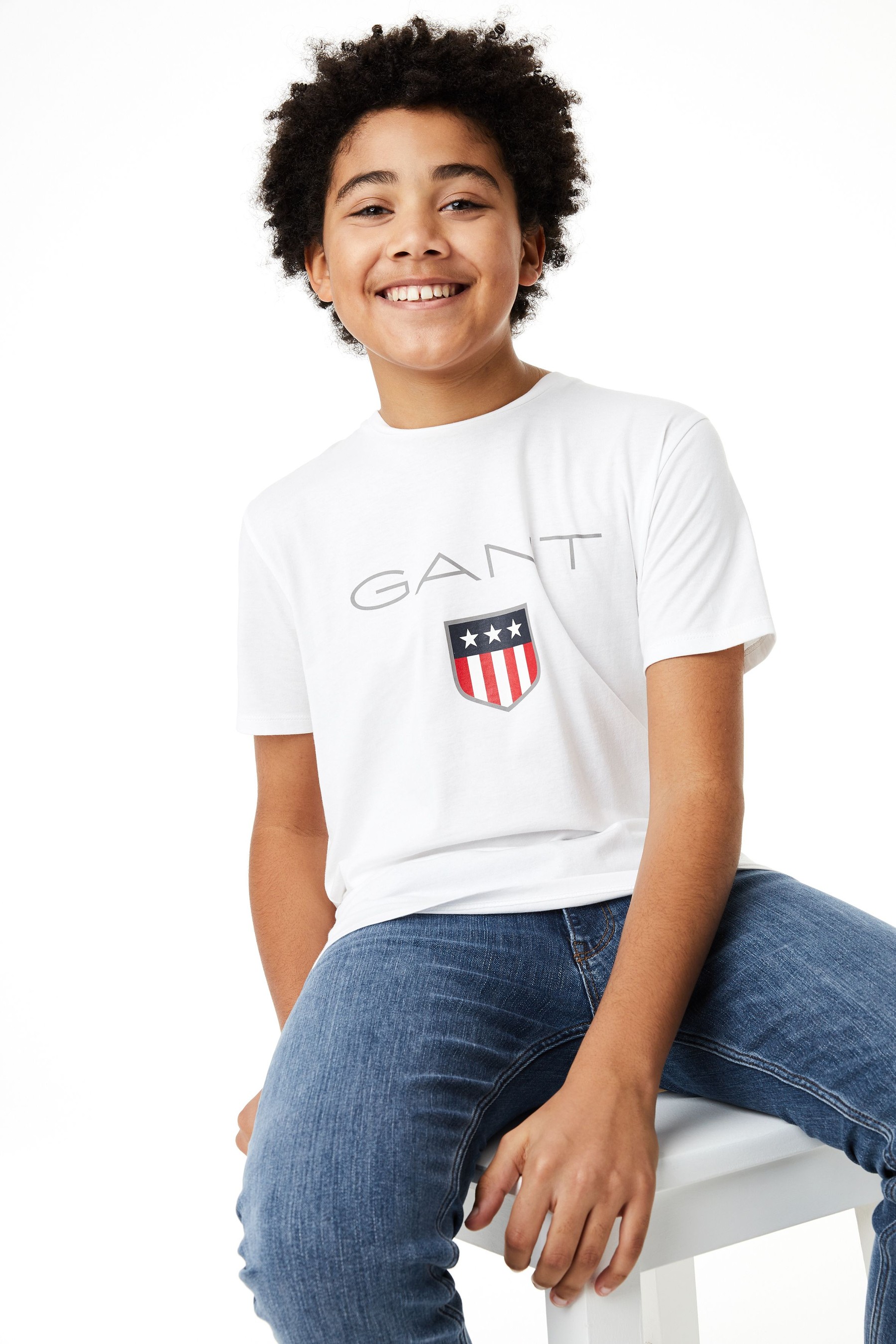 GANT White Teen Boys Shield T-Shirt