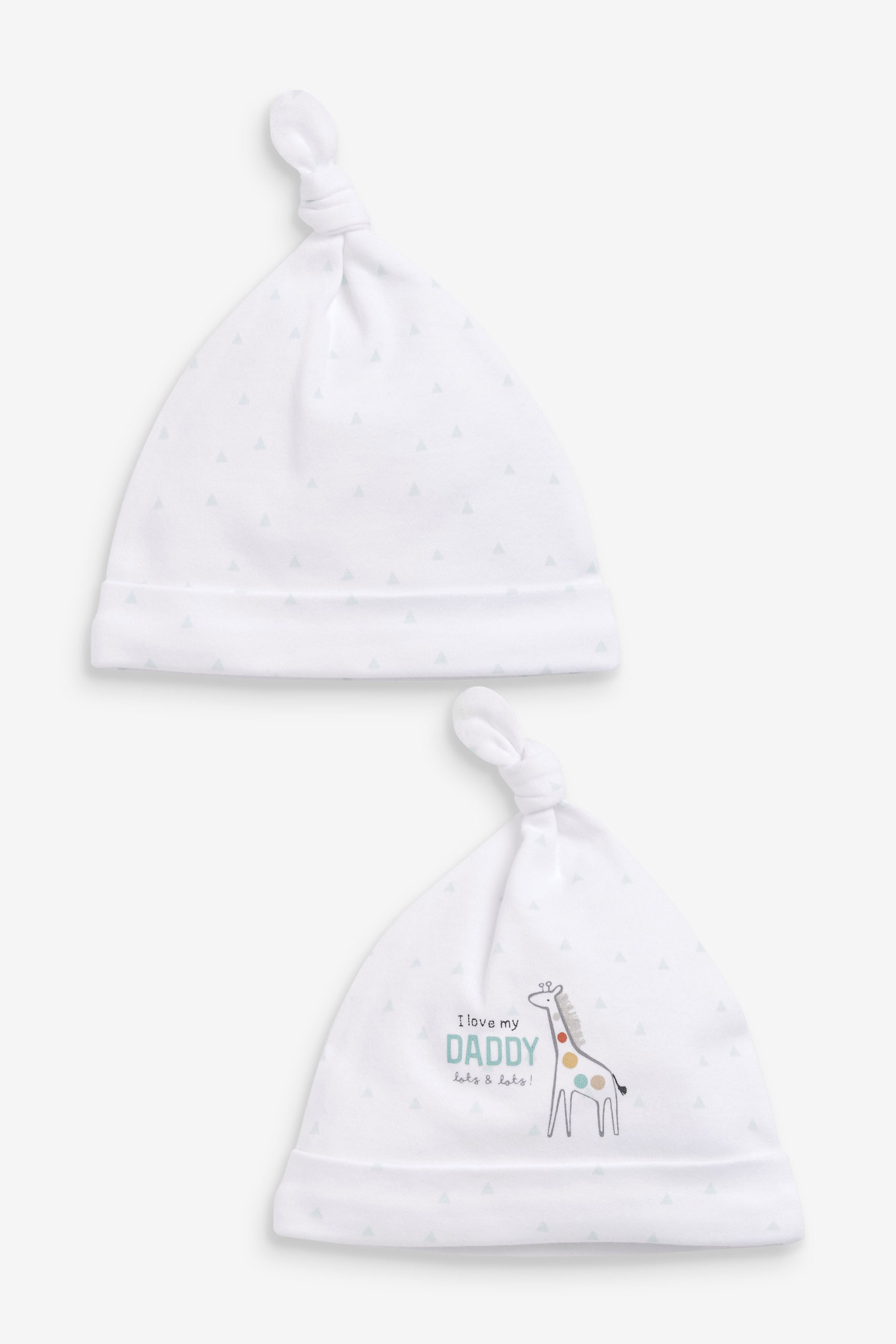 2 Pack Tie Top Baby Hats (0-6mths)