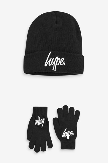 Hype. Script Beanie Hat And Gloves Set