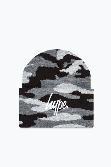 Hype. Black Camo Knitted Beanie