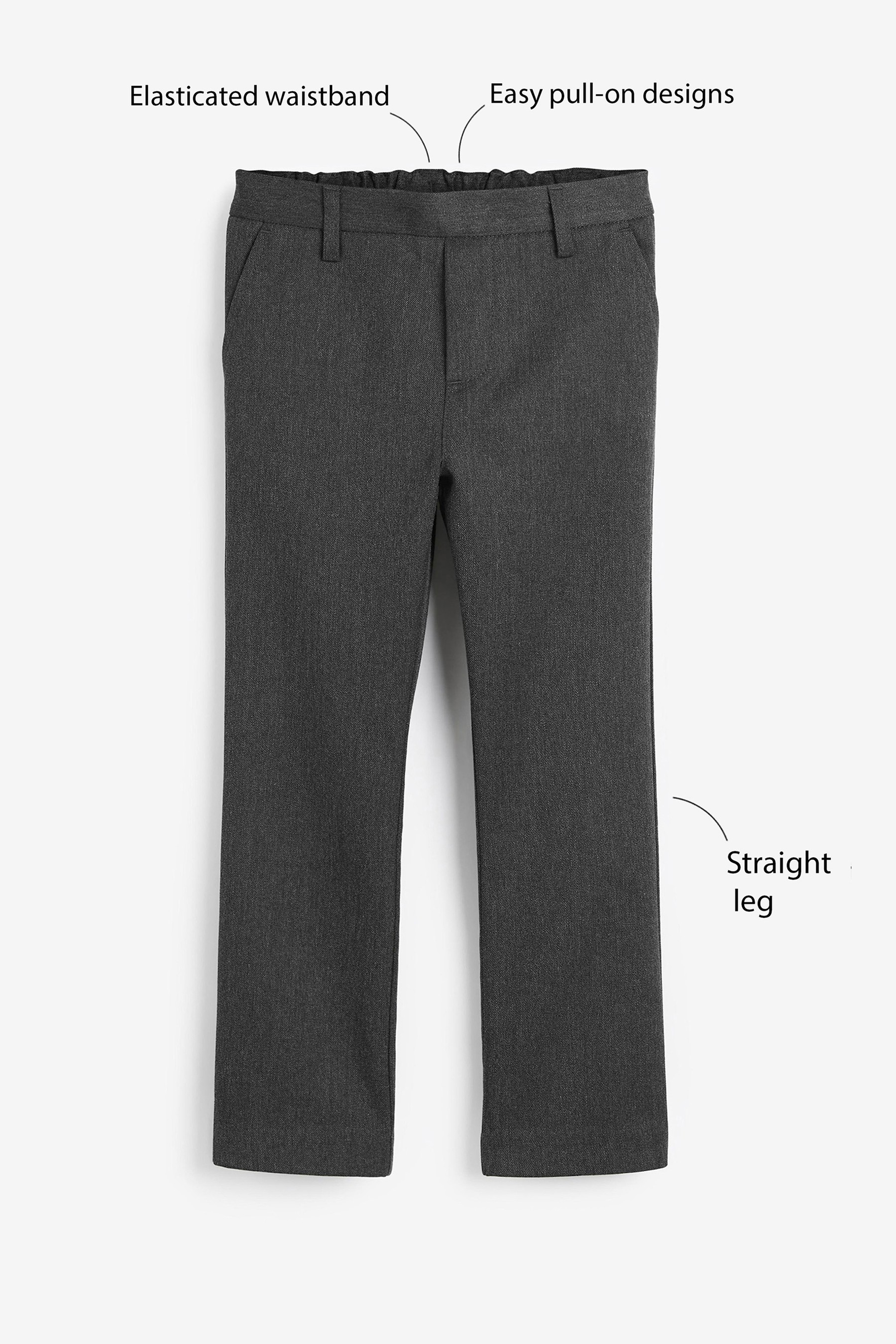 School Formal Straight Trousers (3-17yrs) Pull-On Waist