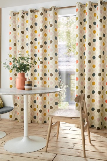 Orla Kiely Spot Flower Blackout Eyelet Curtains