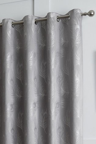 Curtina Feather Jacquard Lined Eyelet Curtains