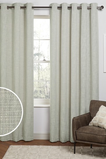 Fine Bouclé Eyelet Lined Curtains