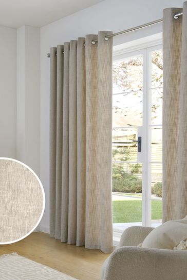 Fine Bouclé Eyelet Lined Curtains