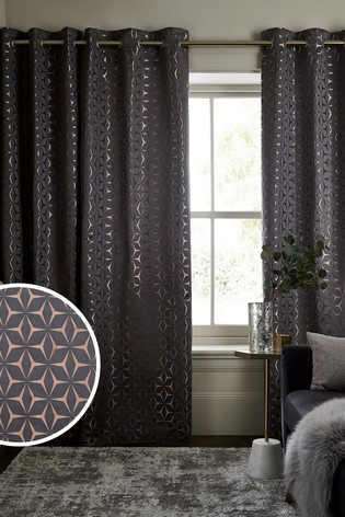 Geo Star Eyelet Lined Curtains