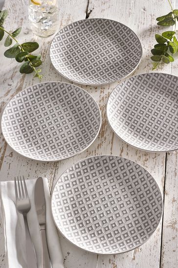 Geo Embossed Set of 4 Side Plates