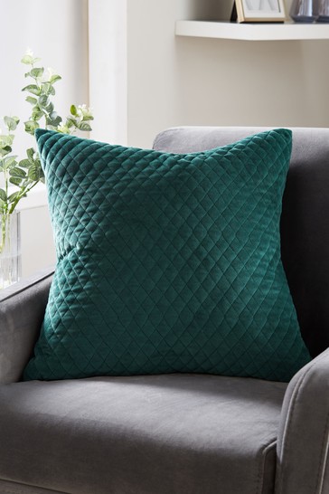 Velvet Quilted Hamilton Cushion Square Feather Filled