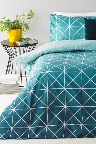 furn. Spectrum Geometric Line Reversible Duvet Cover and Pillowcase Set