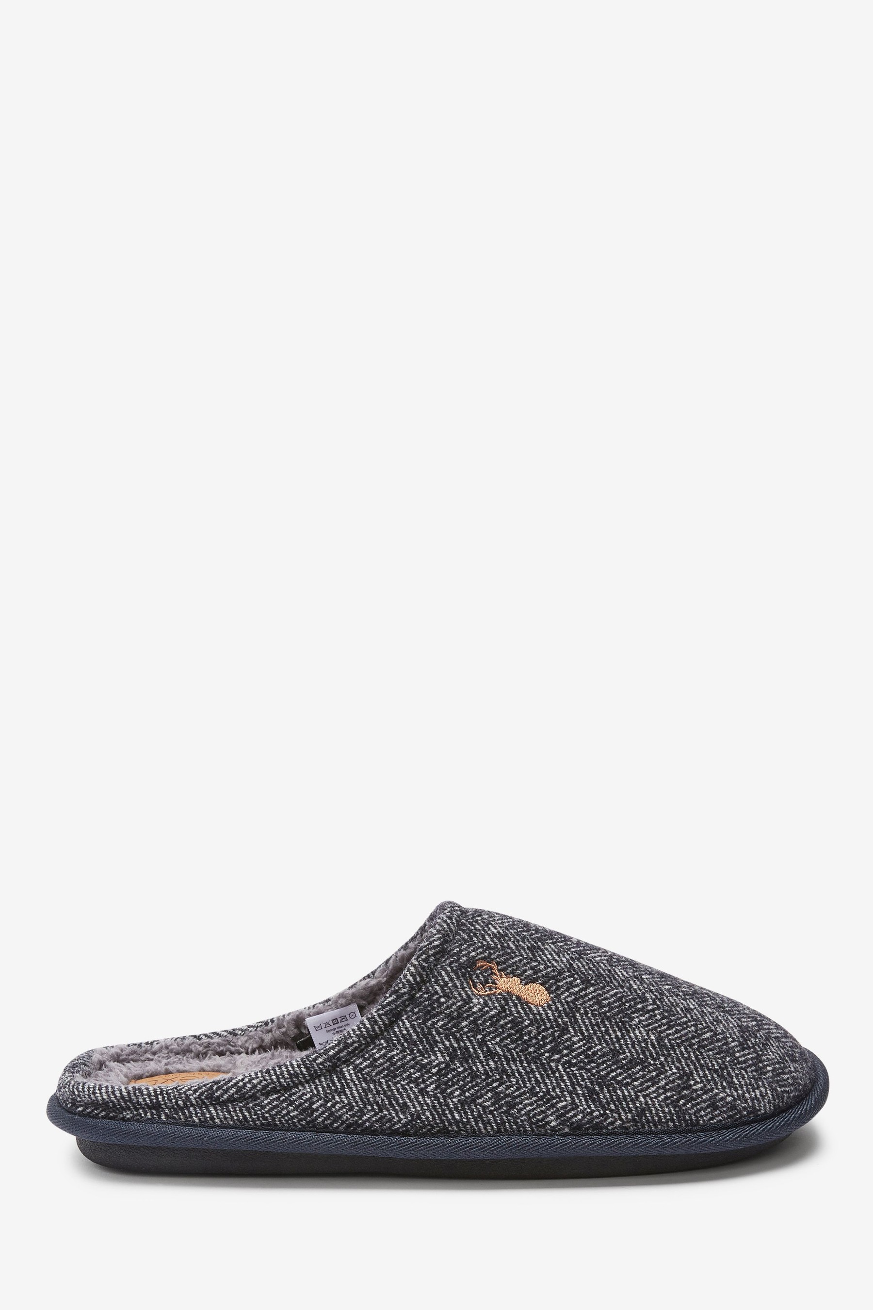 Herringbone Stag Mule Slippers