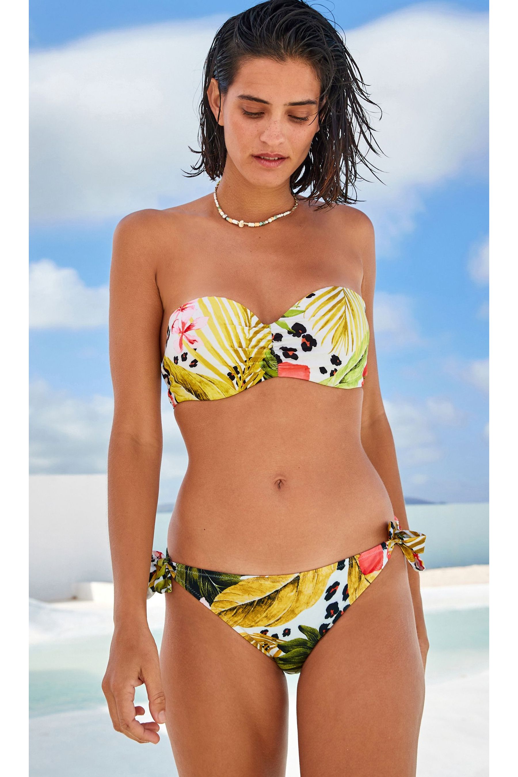 Shape and Tummy Control Bikini Top Padded Bandeau Top