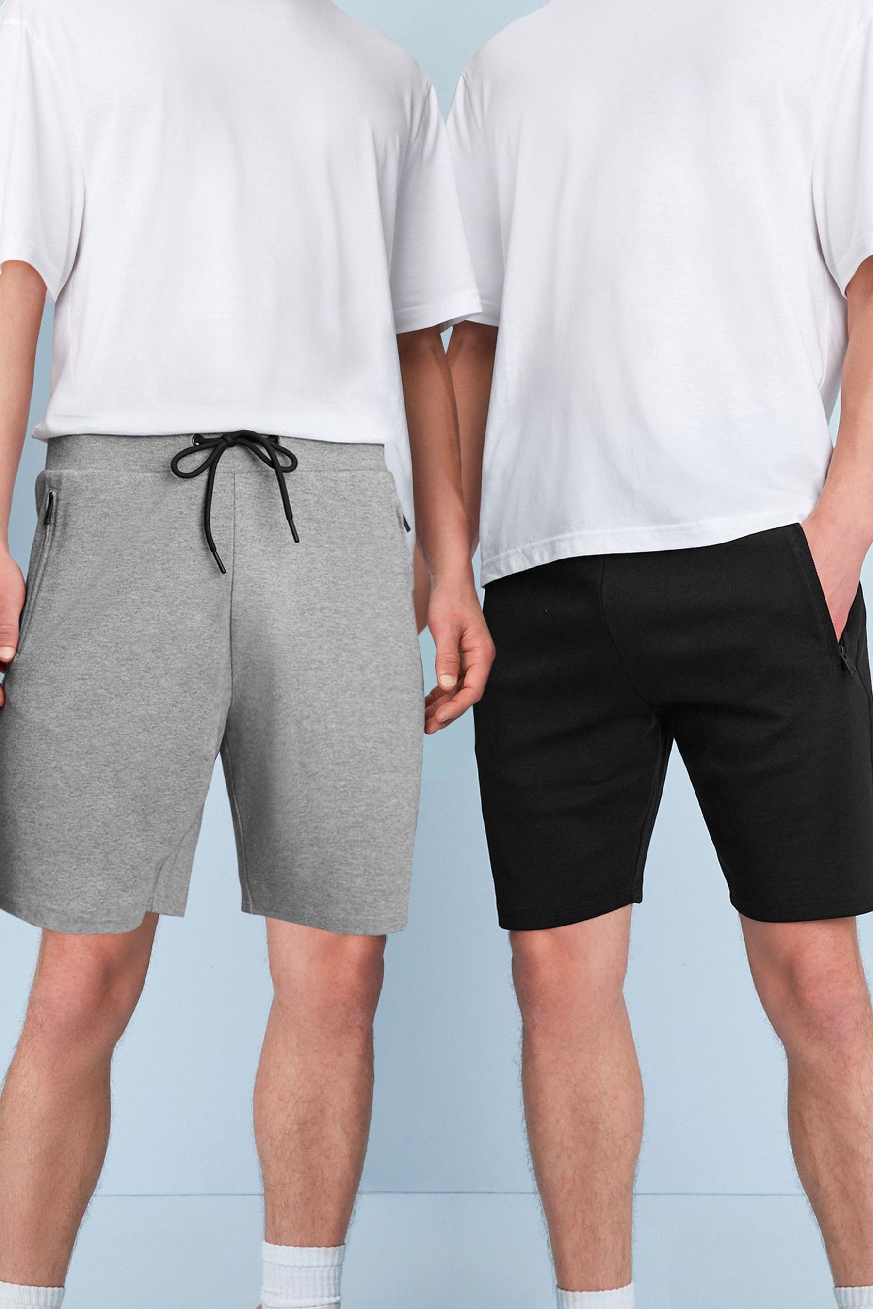 Zip Pocket Jersey Shorts Straight Fit