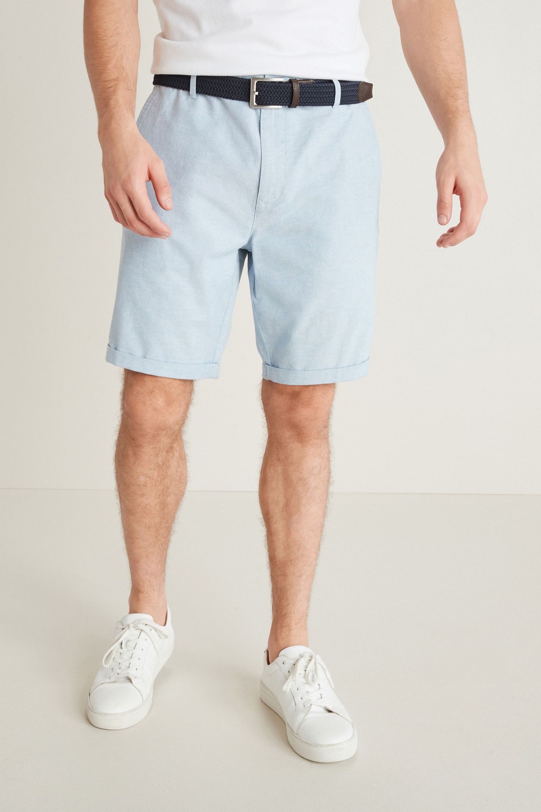 Belted Chino Shorts With Stretch