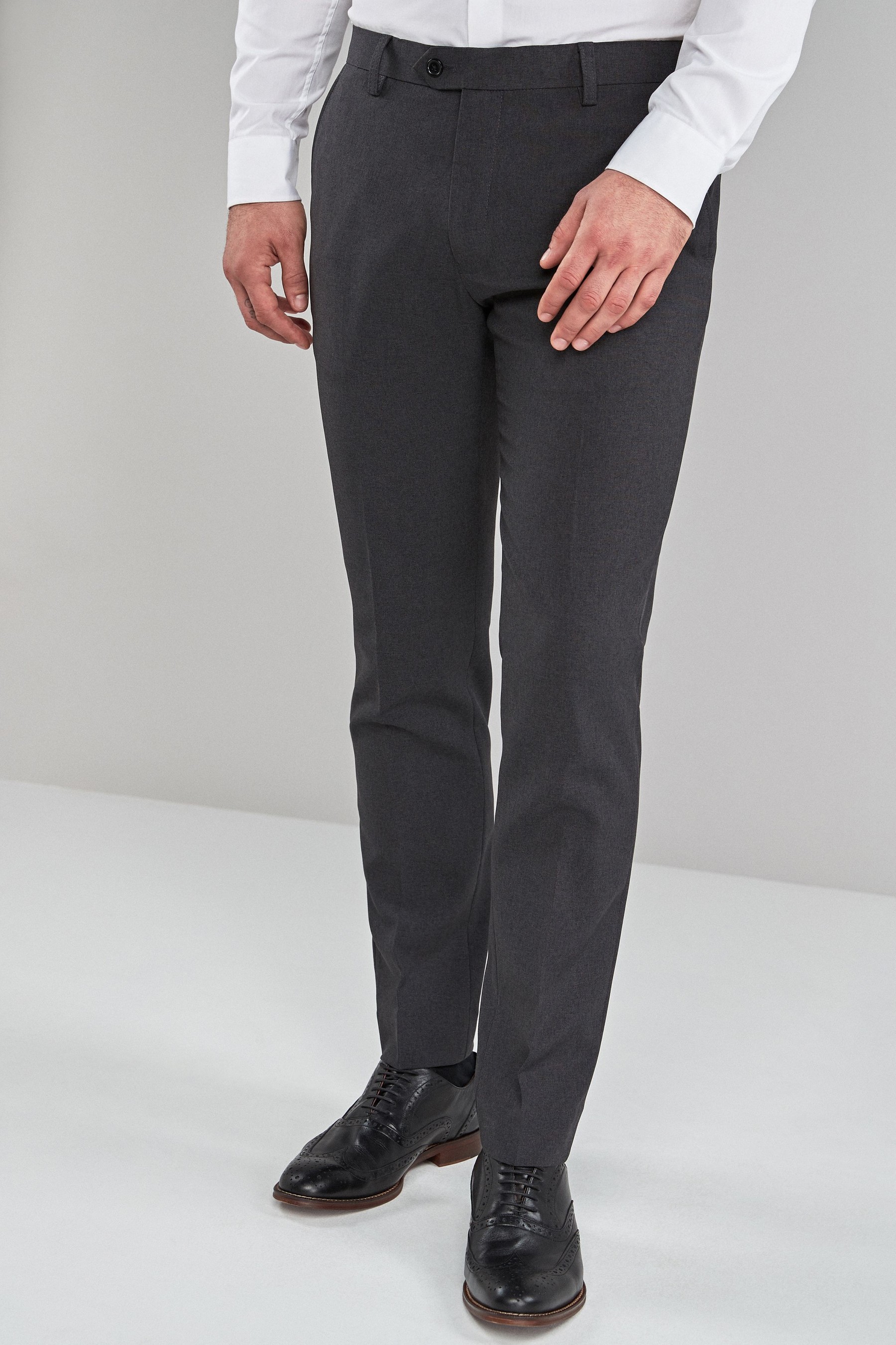 Machine Washable Plain Front Trousers Skinny Fit