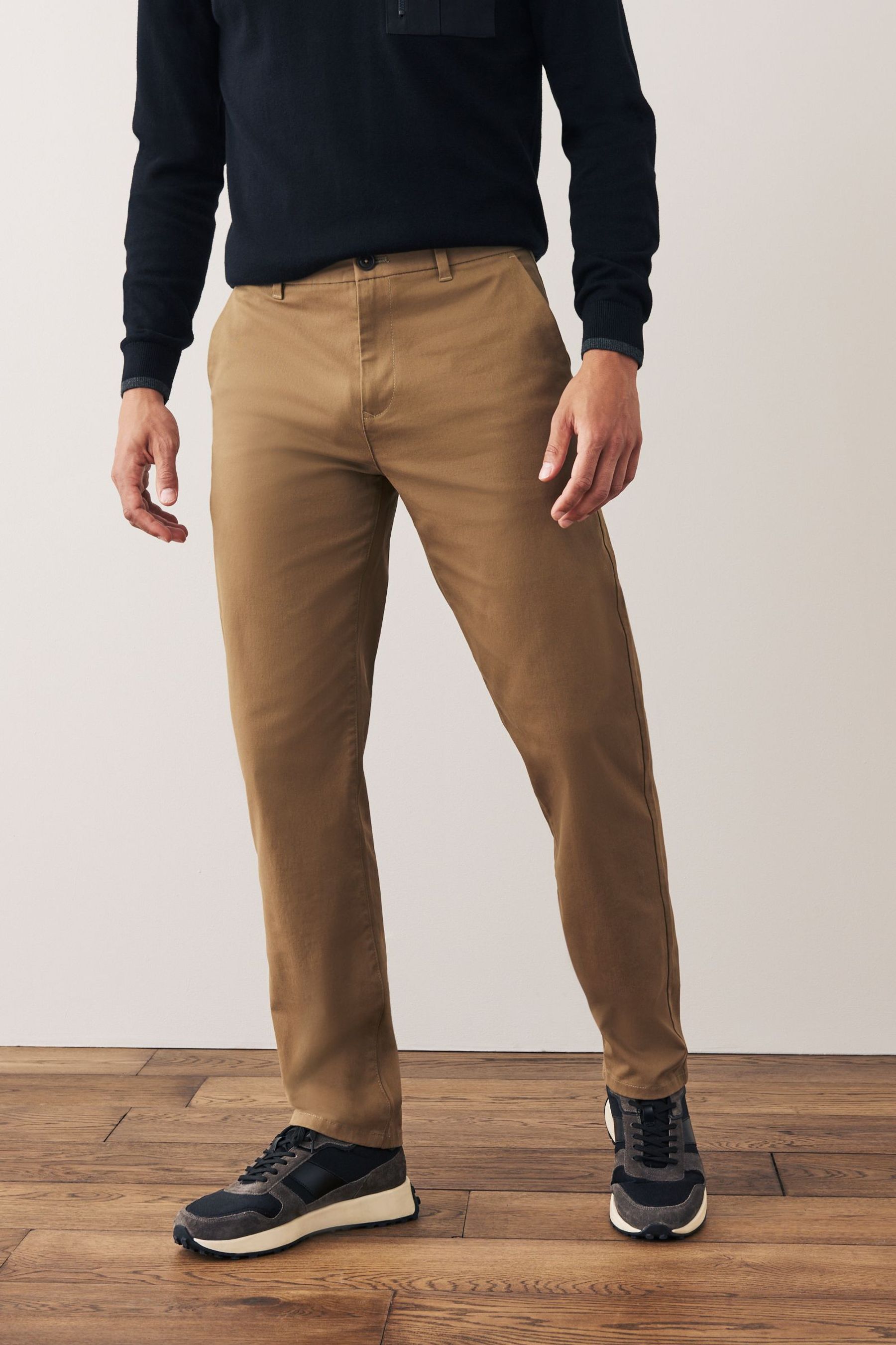 Stretch Chino Trousers Straight Fit