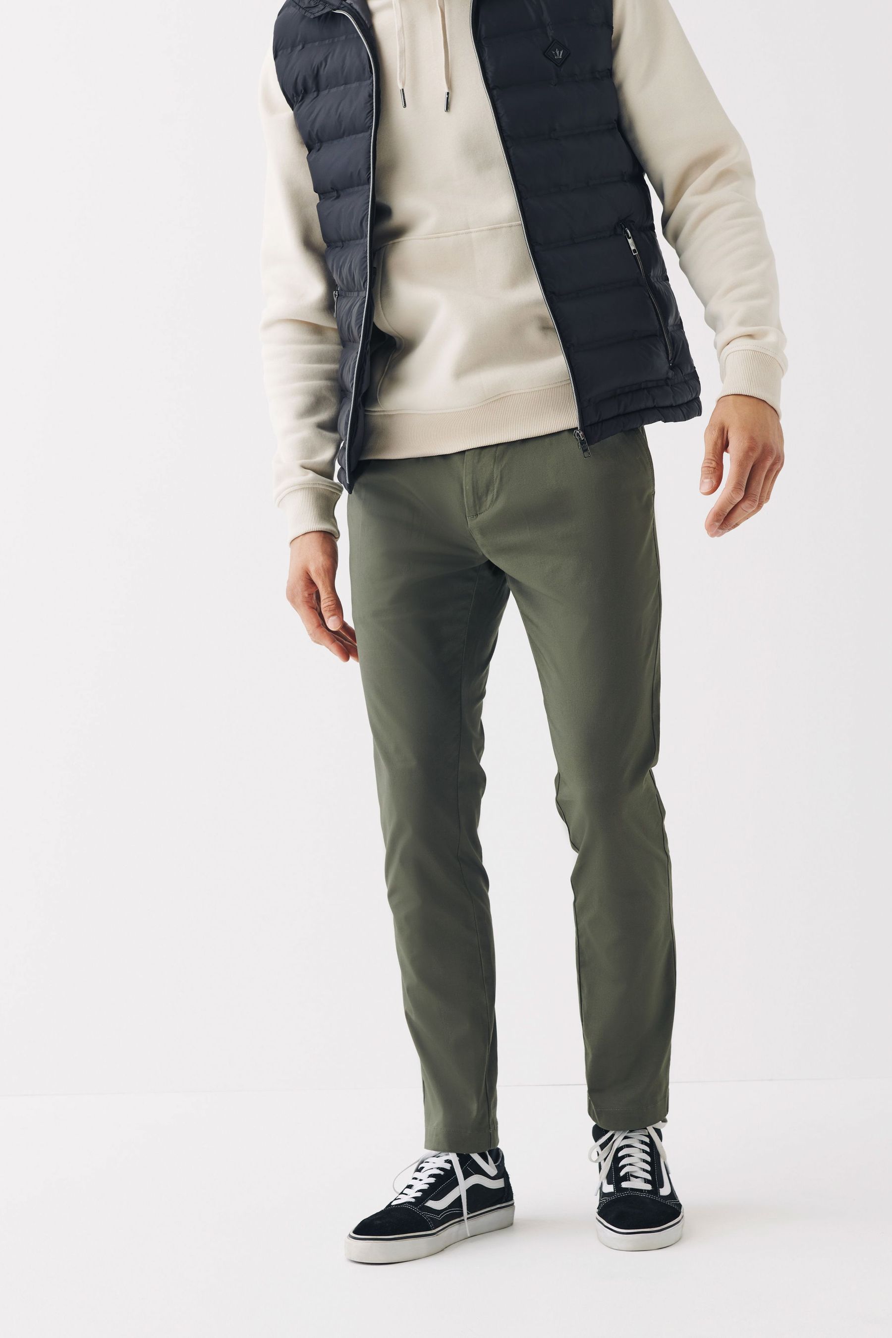 Lightweight Stretch Chino Trousers Regular Tapered