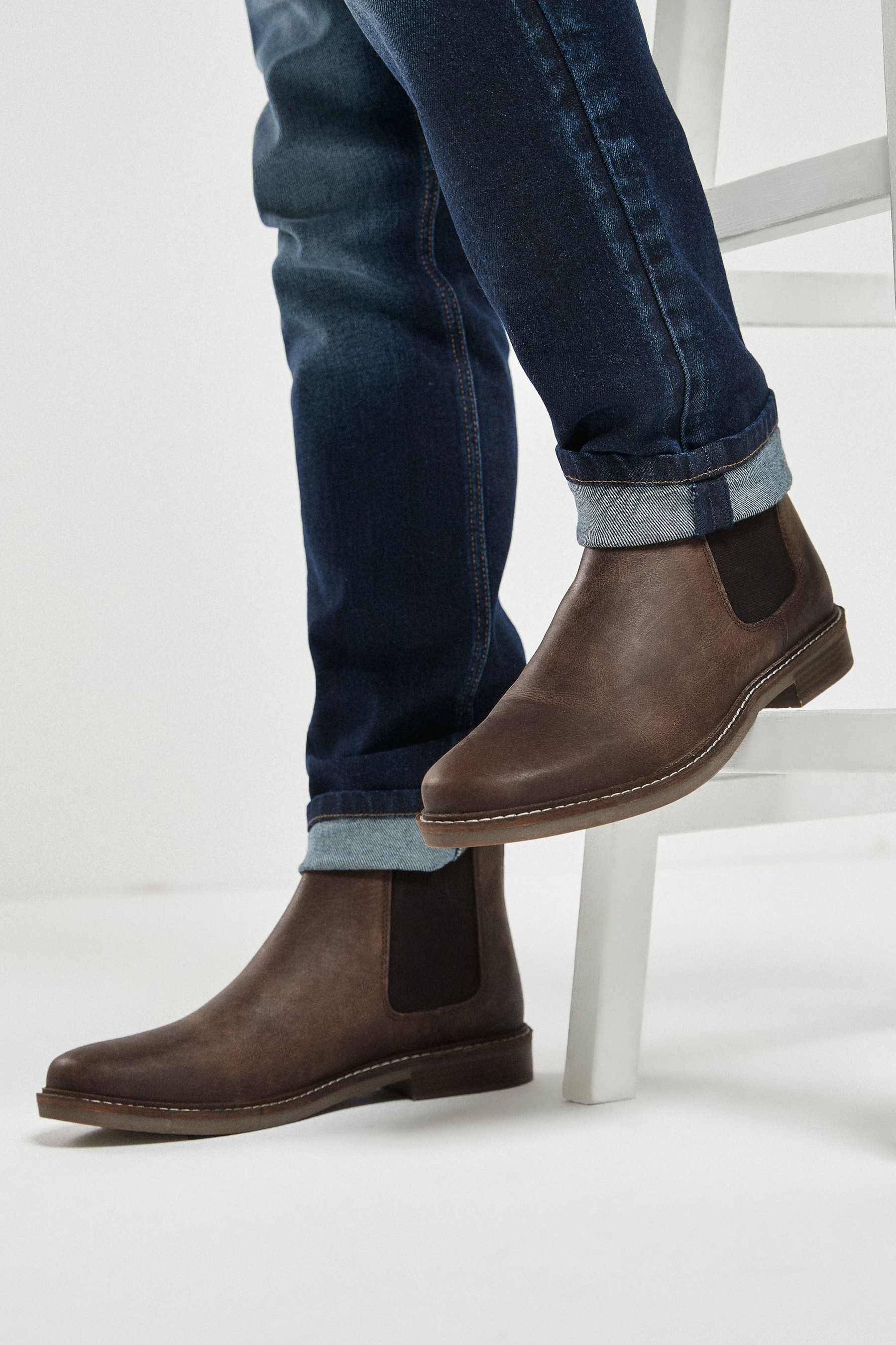 Waxy Finish Chelsea Boots