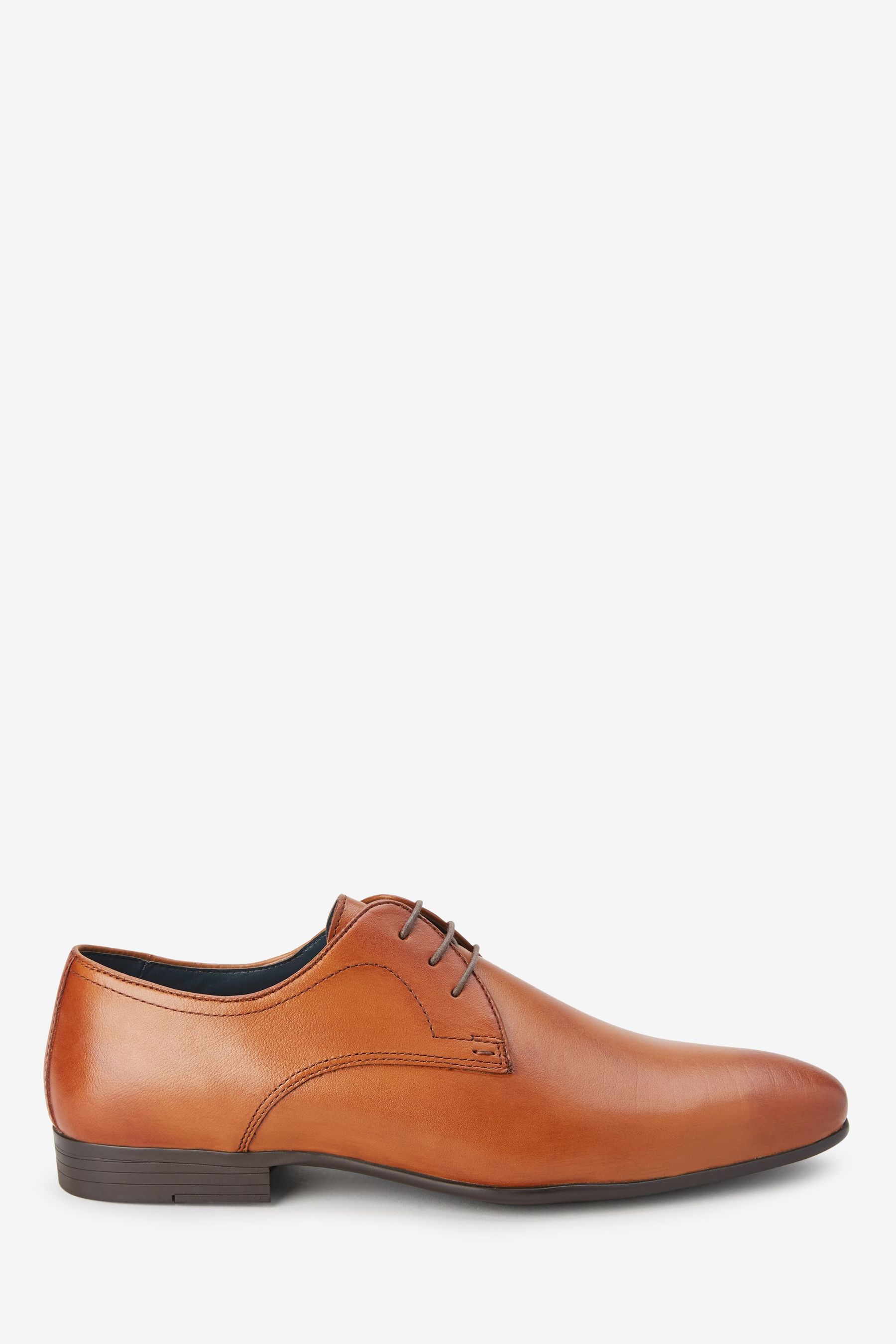 Leather Plain Derby Shoes Regular Fit