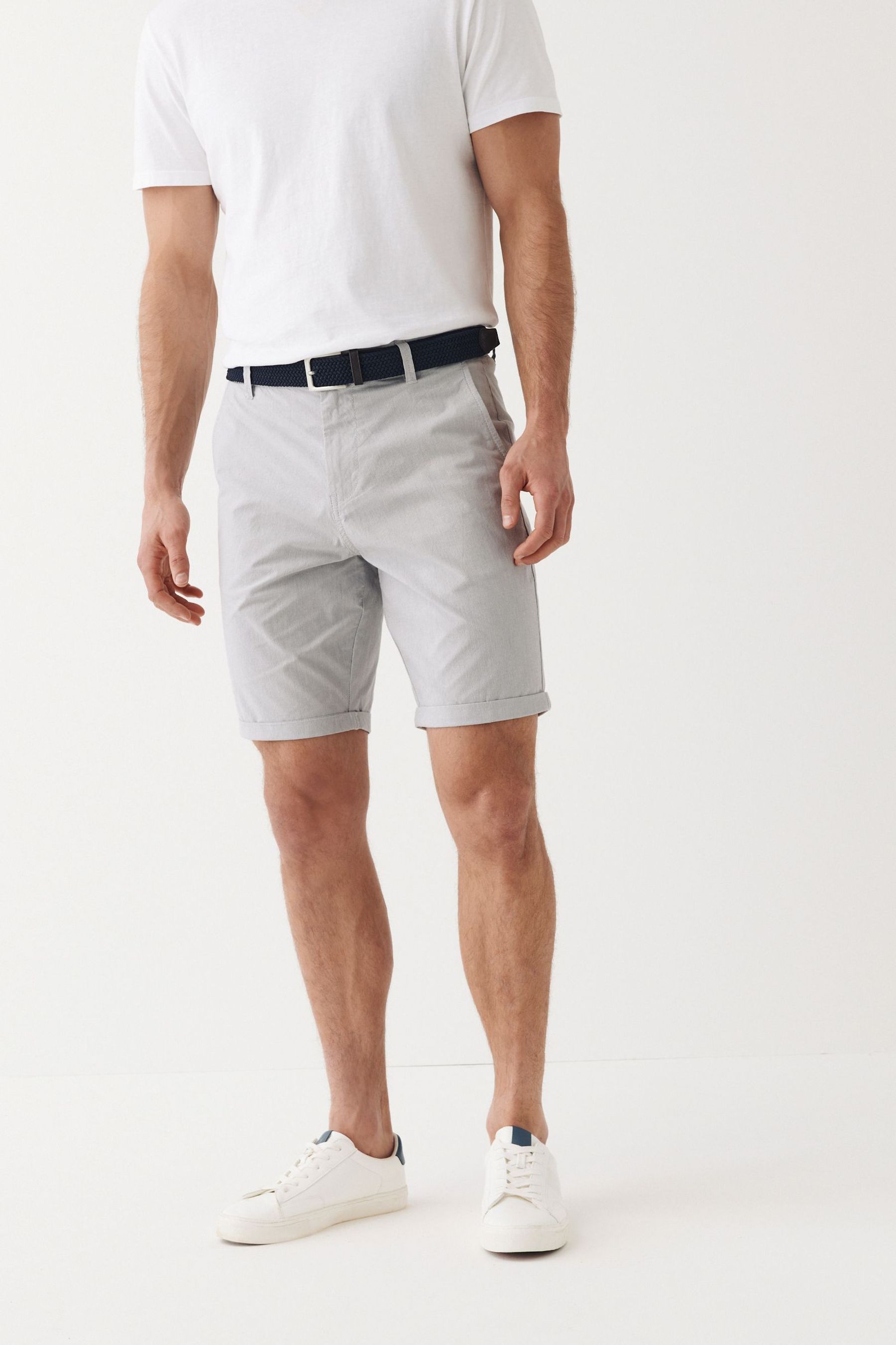 Belted Chino Shorts With Stretch