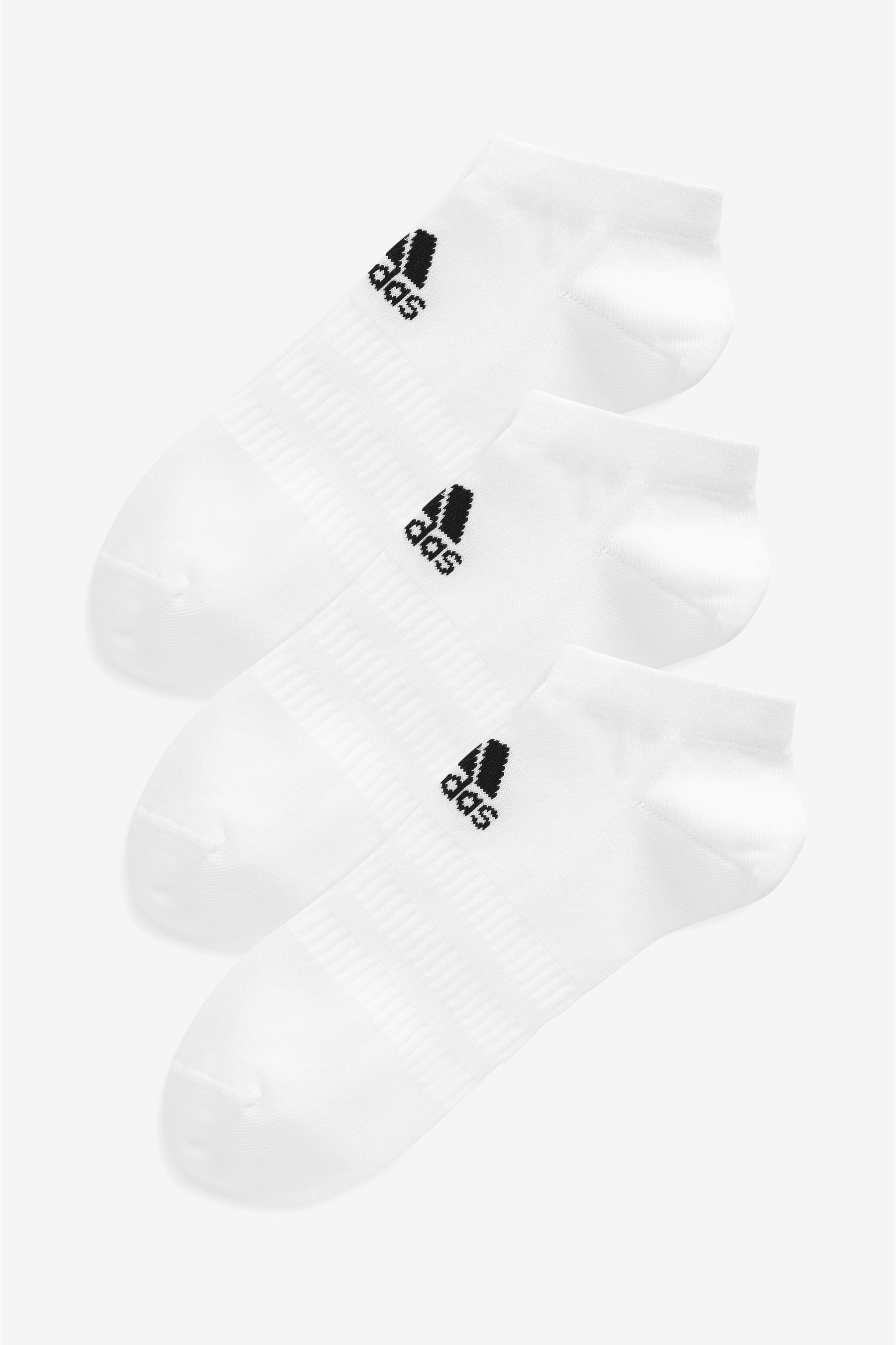 جوارب رياضية بيضاء منخفضة للكبار من Adidas 3 أزواج