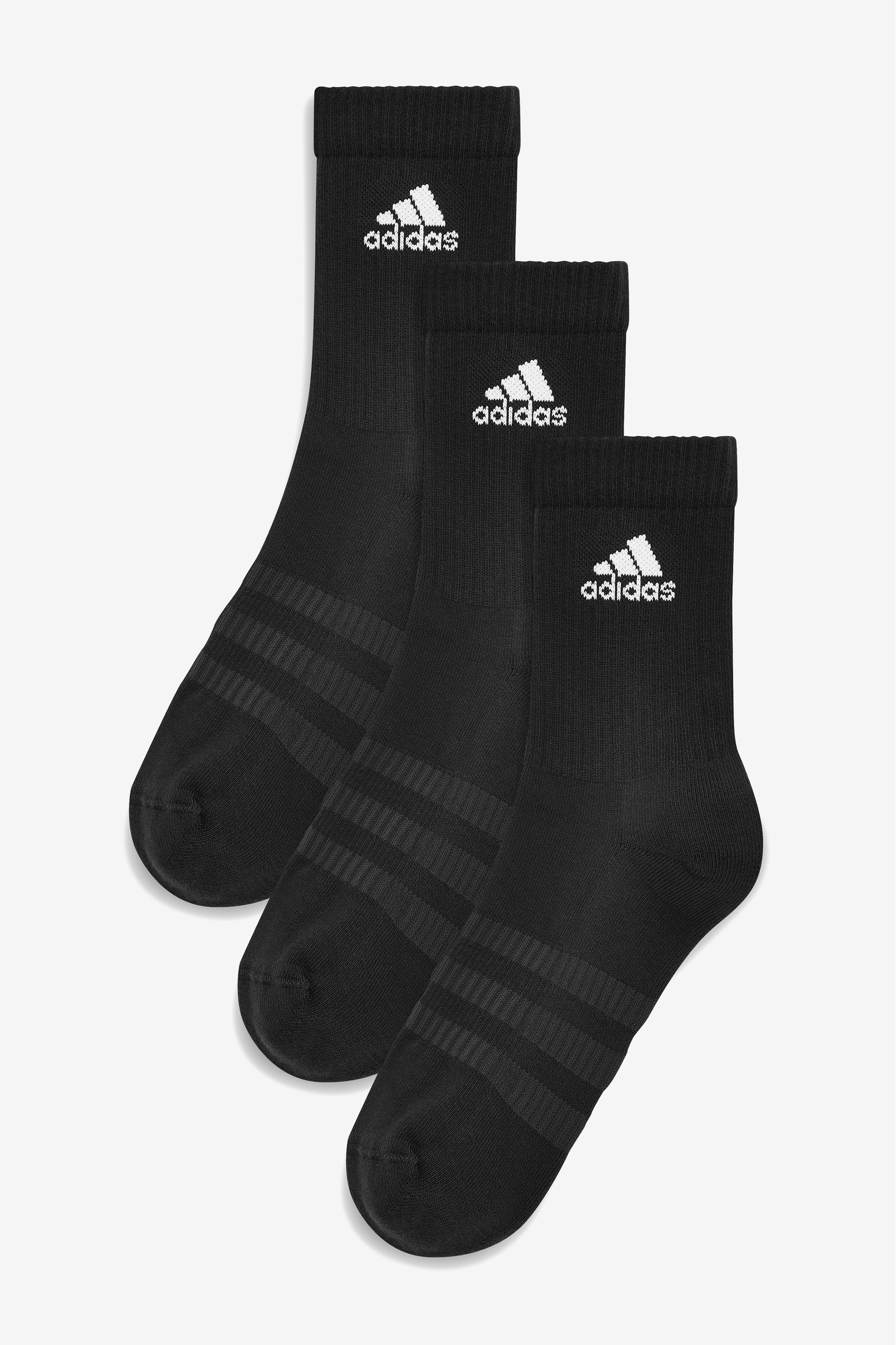 adidas Adult Black Crew Socks Three Pack