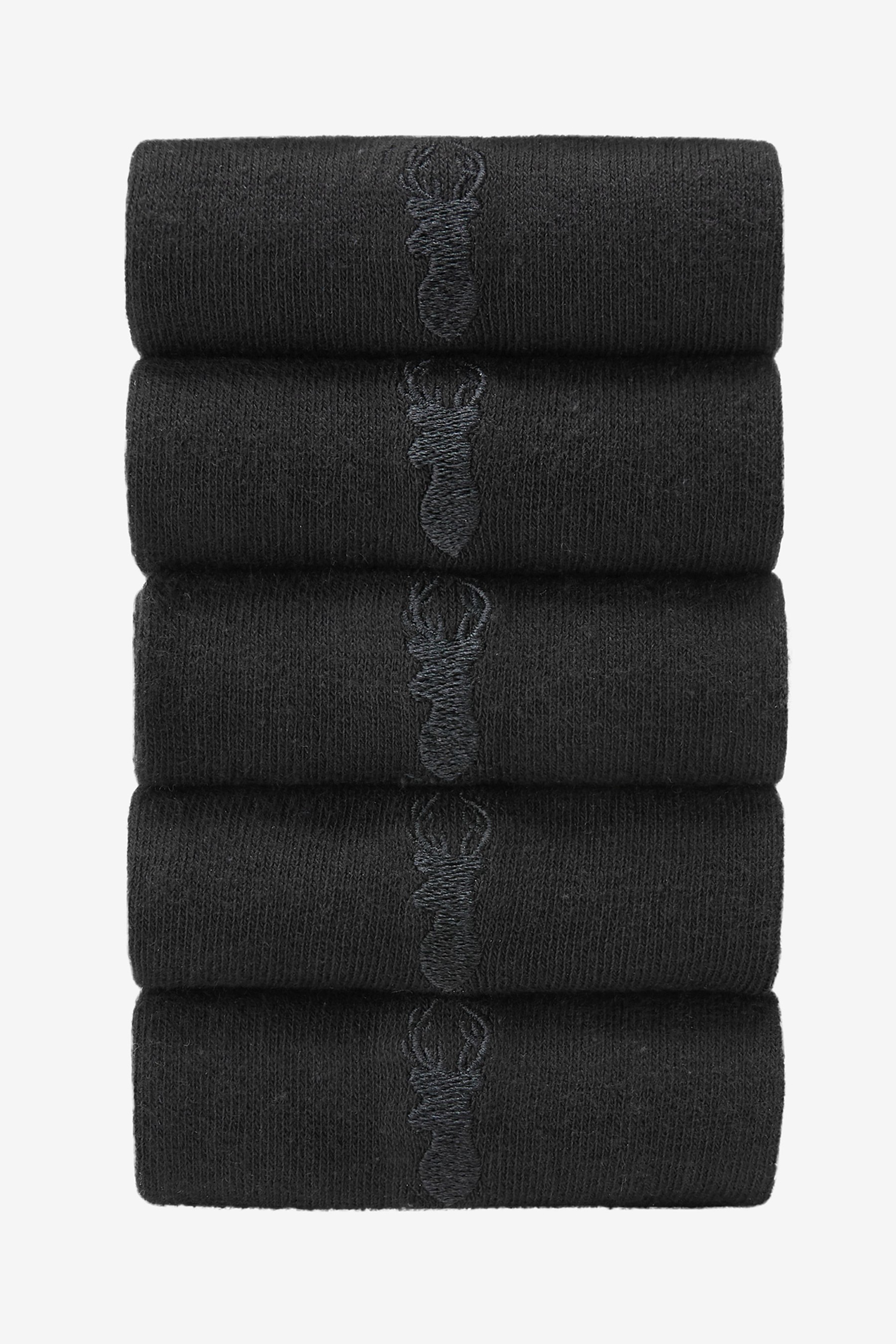 Embroidered Stag Socks 5 Pack