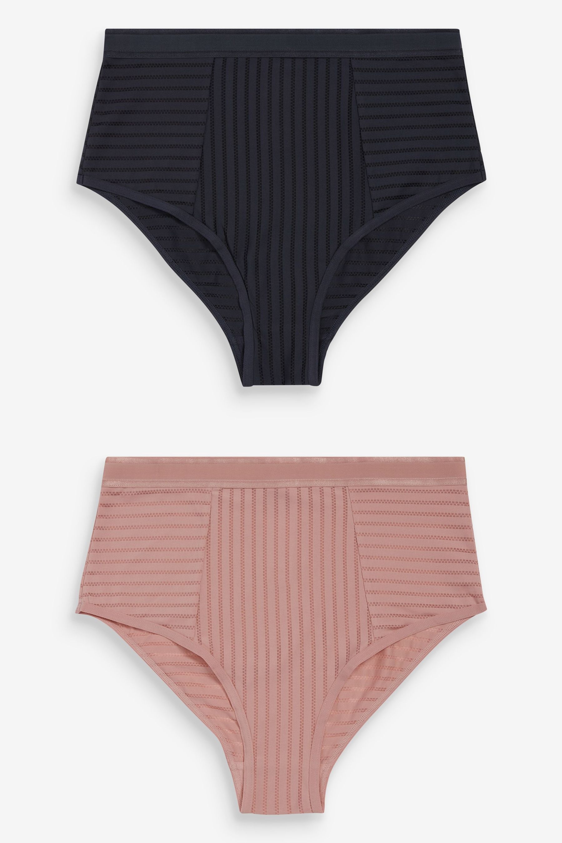 Stripe High Waist Knickers 2 Pack