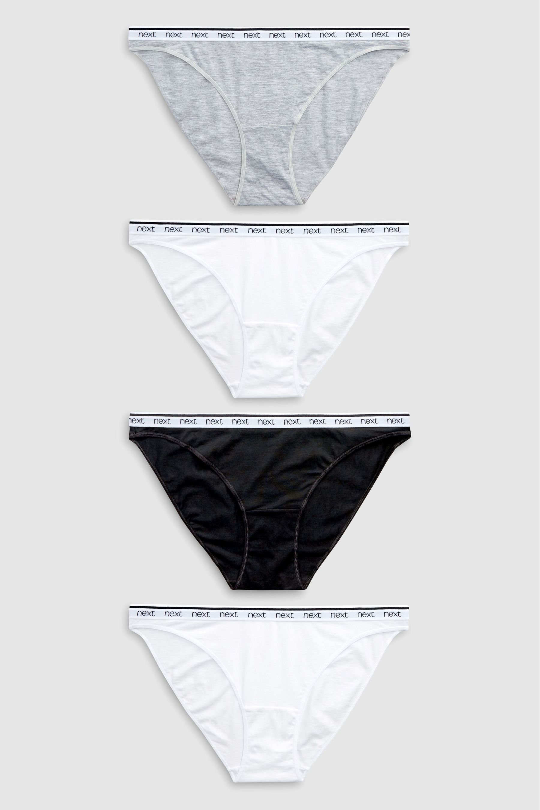 Cotton Rich Logo Knickers 4 Pack High Leg