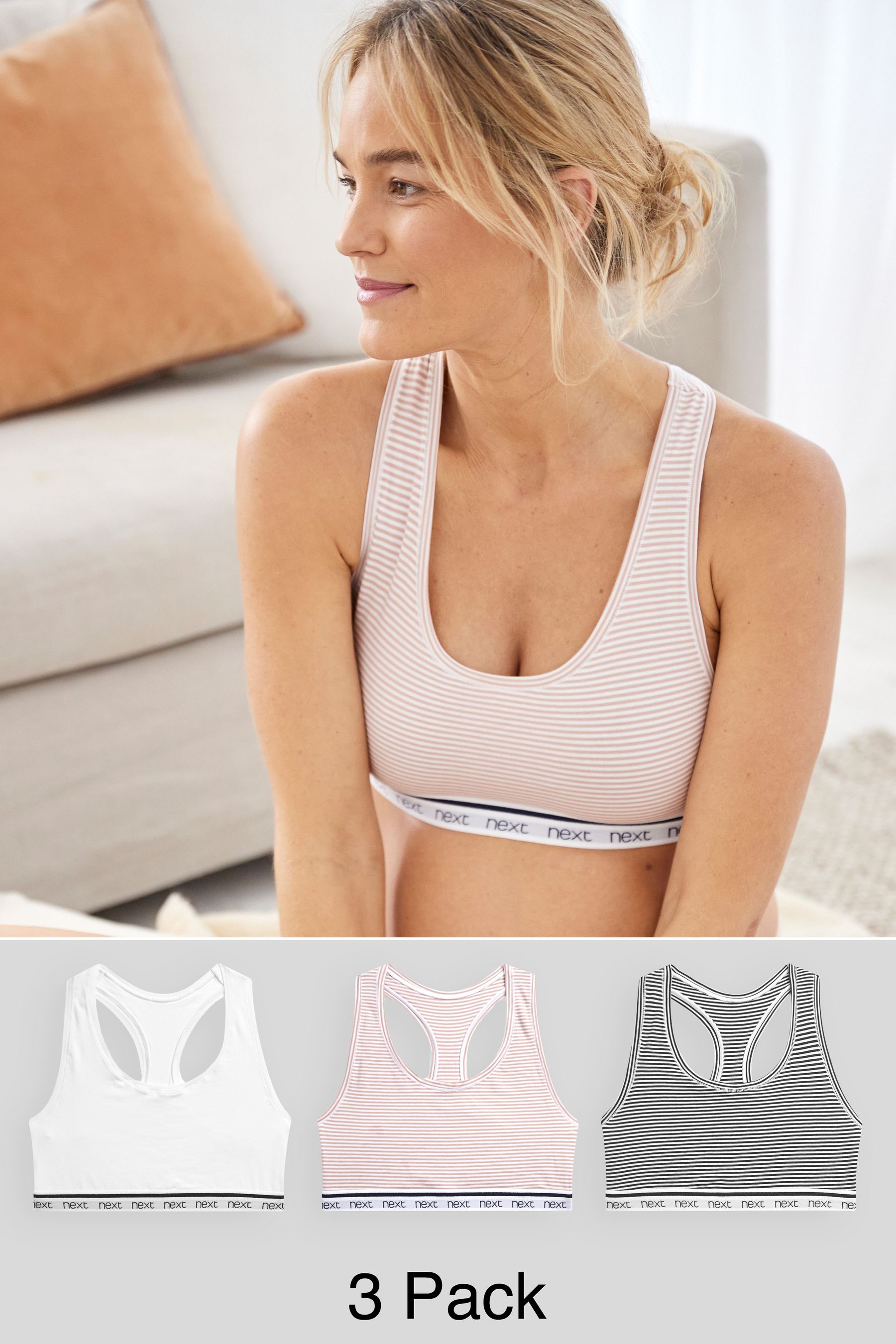 Cotton Crop Tops 3 Pack