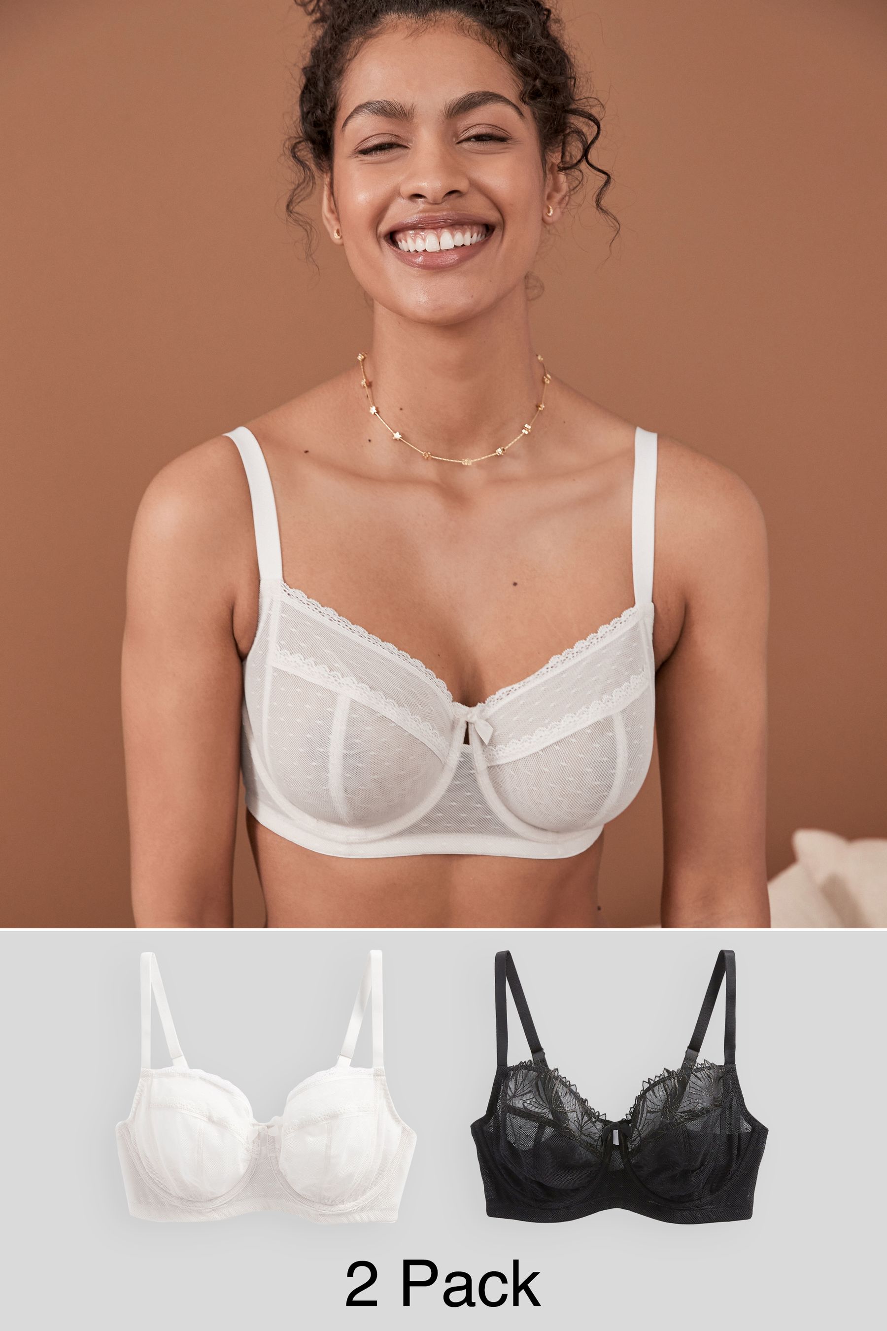 DD+ Non Pad Balcony Bras 2 Pack