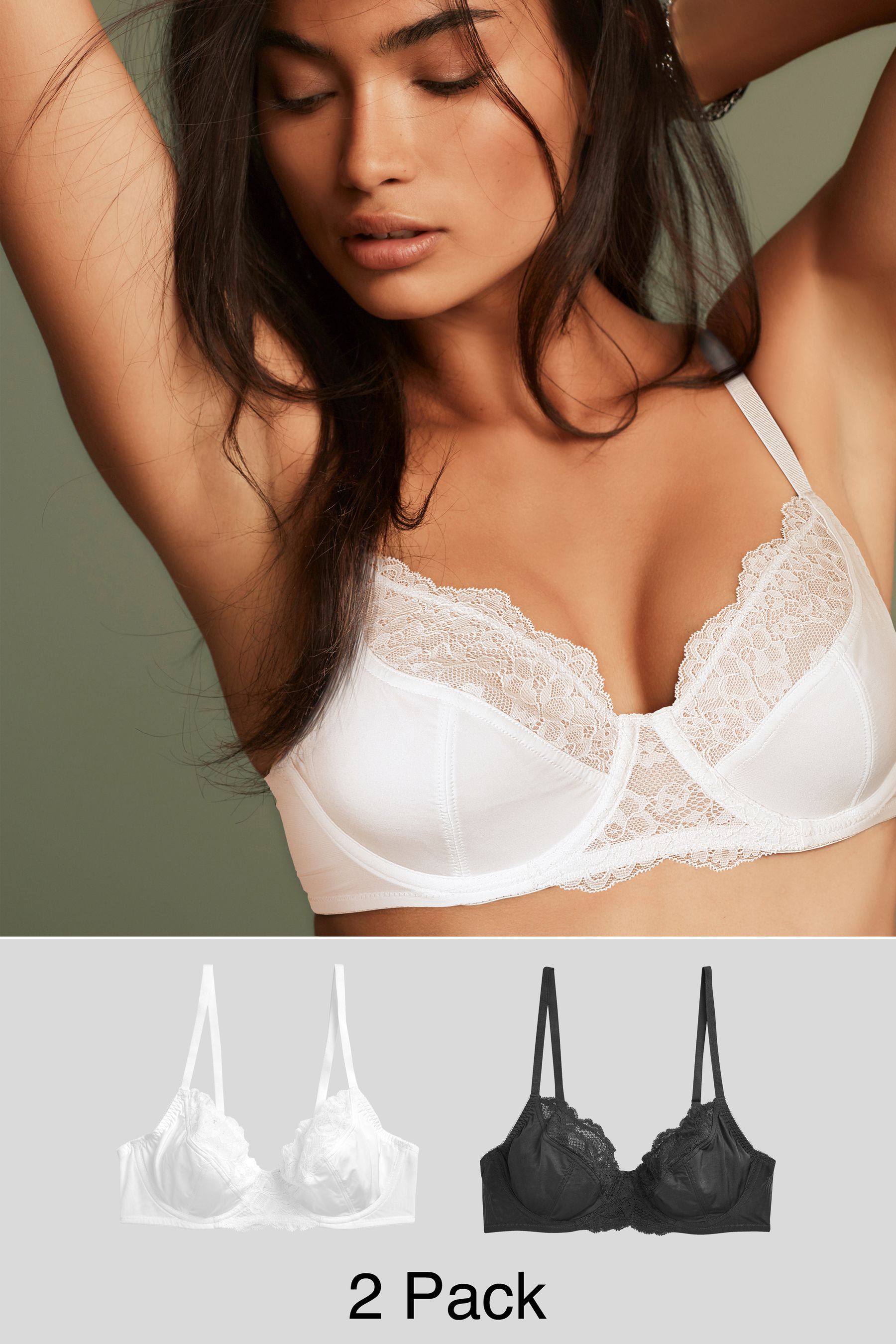 Non Pad Full Cup Bras 2 Pack