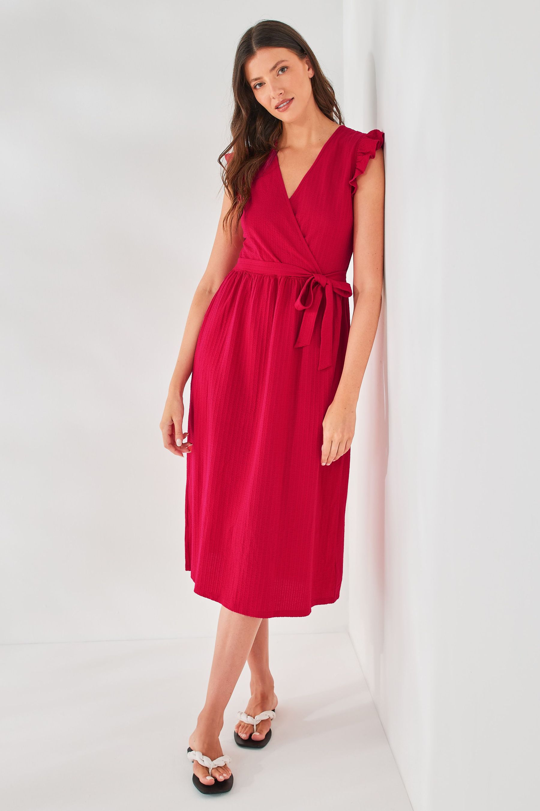 Jersey Wrap Midi Summer Dress