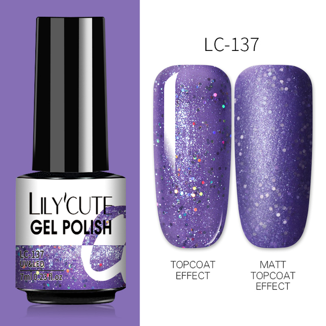 LILYCUTE 7ml UV Nail Gel Polish Autumn Winter Color Semi Permanent Matte Top Coat Necessary Soak Off UV LED Nail Art Gel Varnish