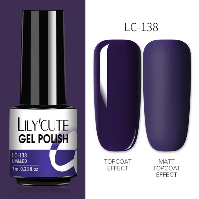 LILYCUTE 7ml UV Nail Gel Polish Autumn Winter Color Semi Permanent Matte Top Coat Necessary Soak Off UV LED Nail Art Gel Varnish