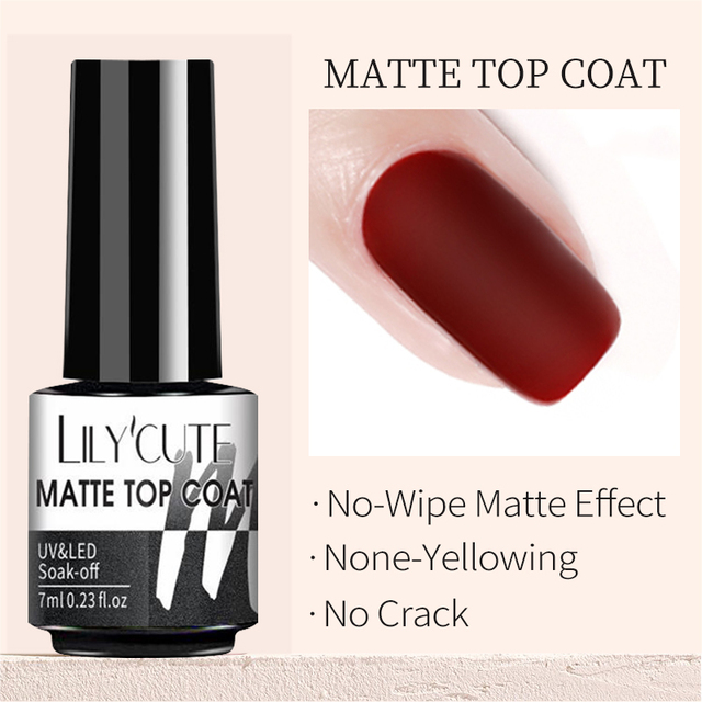 LILYCUTE 7ml UV Nail Gel Polish Autumn Winter Color Semi Permanent Matte Top Coat Necessary Soak Off UV LED Nail Art Gel Varnish