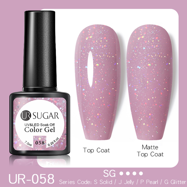 ur sugar caramel color gold sequins gel nail polish for manicure brown chocolate soak off uv gel nail varnish nail art design