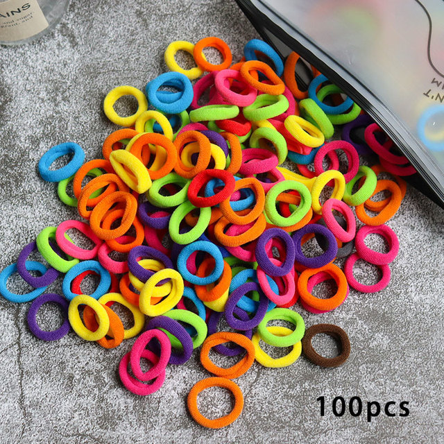 Toddler Hair Bands Baby Girl Children Headbands Colorful Elastic Hair Tie Nylon Scrunchie Hair Rope 50/100pcs Hair Accessories