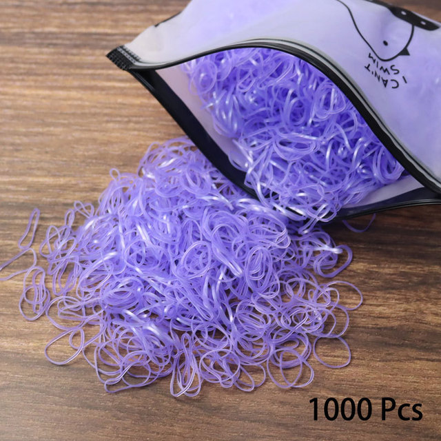 1000pcs Elastic Hair Bands Ponytail Hairband Colorful Rubber Band Scrunchies Disposable Baby Hair Accessories Cute Hair Ties