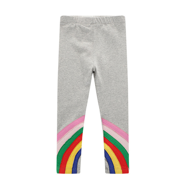 Seieroad Kids 2-7 Years Baby Long Pants Rainbow Embroidery Baby Pants Children Pants Baby Pants