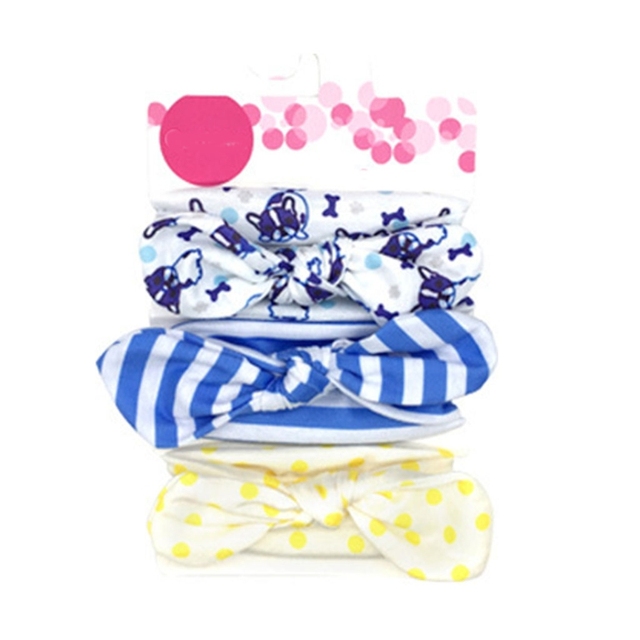 3pcs/set Baby Girls Lovely Bow Hairband Elastic Wide Headband Stretch Knot Headbands Turban Headdress Clothes Accessory