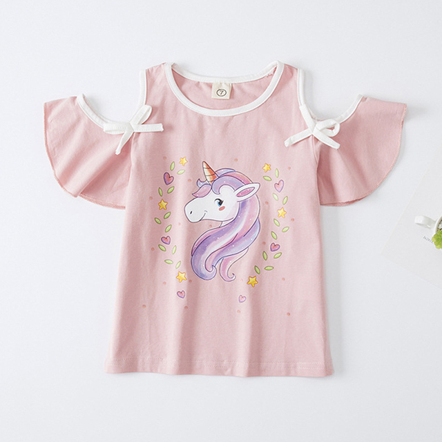 Kids Girl T-shirt Summer Baby Girls Cotton Tops Toddler T-shirt Children's Clothing Unicorn Clothes T-shirt Short Sleeve Clothes