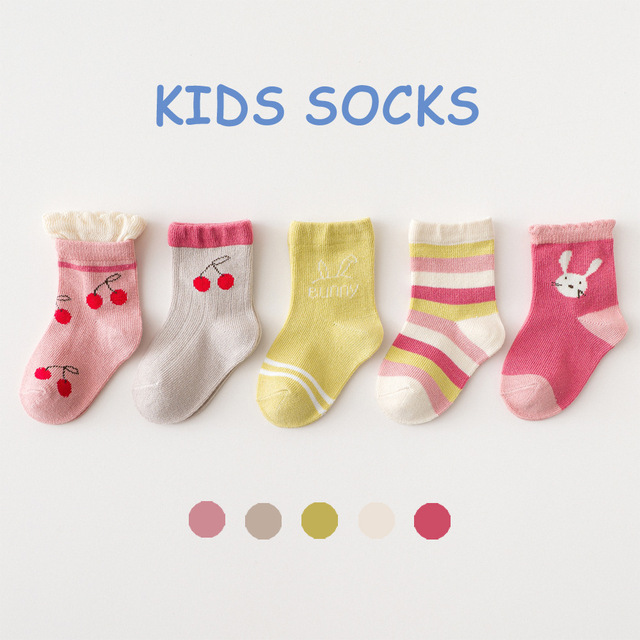 5 Pairs Cotton Kids Warm Socks Winter Socks For Baby Girls Cute Cartoon Newborn Toddler Casual Sports Socks Boys Socks 0-12 Years