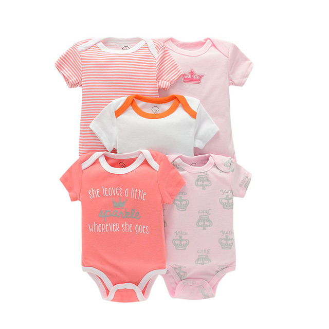 5pcs baby girl/boy bodysuit clothes for newborns high quality summer romper jumpsuits short sleeve infant girls clothes