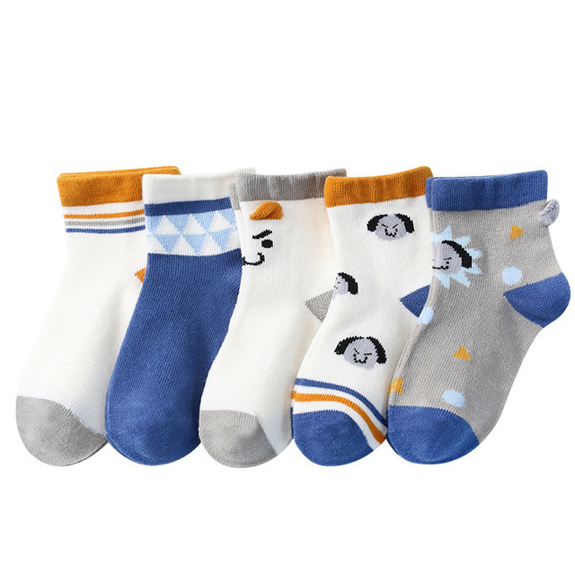 5 Pairs Cute Cartoon Kids Socks Autumn Winter Warm Baby Boys Girls Socks Soft Cotton Toddler Baby Children Socks 1-12 Years