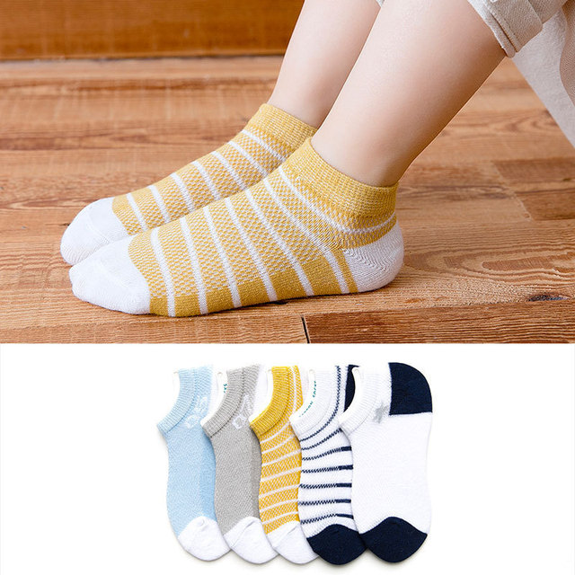 Soft Cotton Children Socks Cute Cartoon Casual Boys Socks Thin Mesh Summer 5pairs/lot Kids Socks Sport Baby Boy Socks 1-12 Years