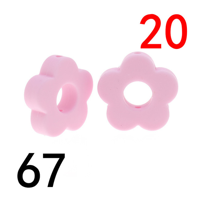 20pcs Baby Flower Beads Silicone Beads Flower Silicone Beads Teething Magic Teether Baby Chew Necklace Chew BPA Free Gift